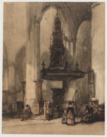 TvB T 272
<br/>
Interieur van de Nieuwe Kerk te Amsterdam, met figuren in zeventiende-eeuwsw kleding
<br/>
<em>Bosboom, Johannes (1817-1891)</em>